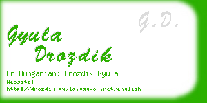 gyula drozdik business card